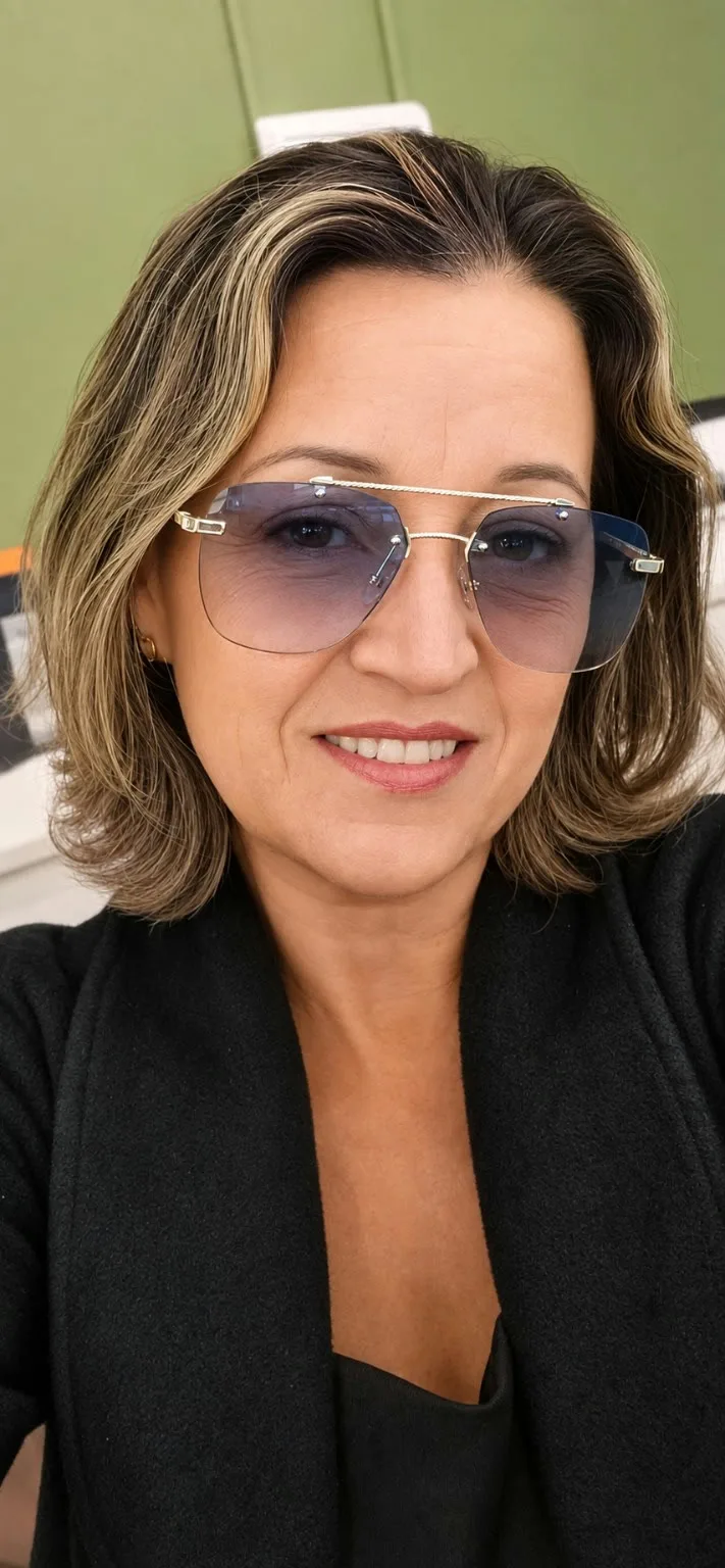 Óculos de sol sem aro com lentes degradê